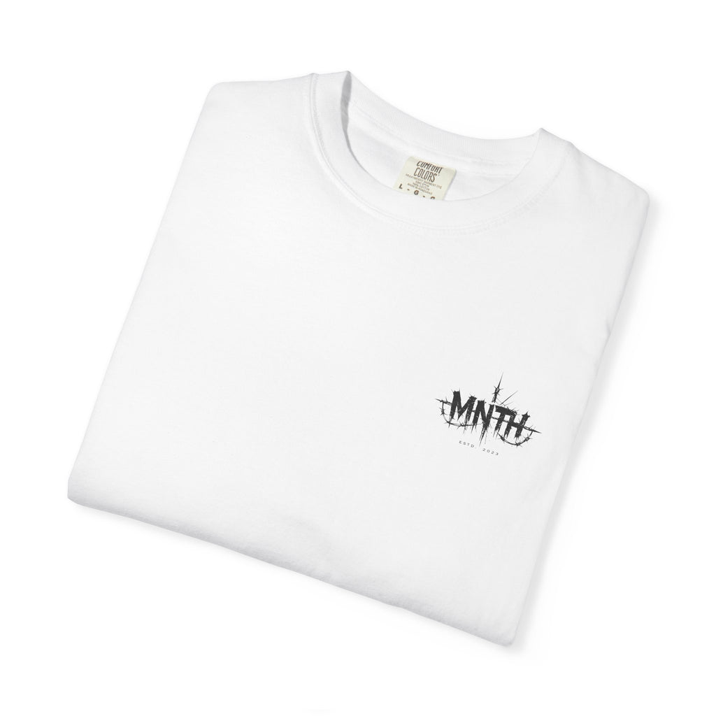 Minimal 'MNTH' Chest Logo T‑Shirt — Garment-Dyed Casual Tee