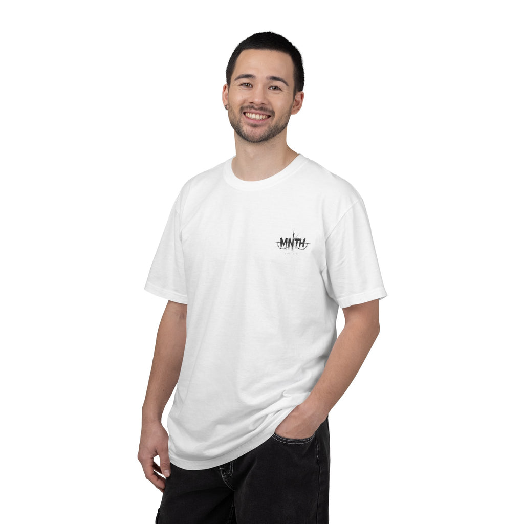 Minimal 'MNTH' Chest Logo T‑Shirt — Garment-Dyed Casual Tee
