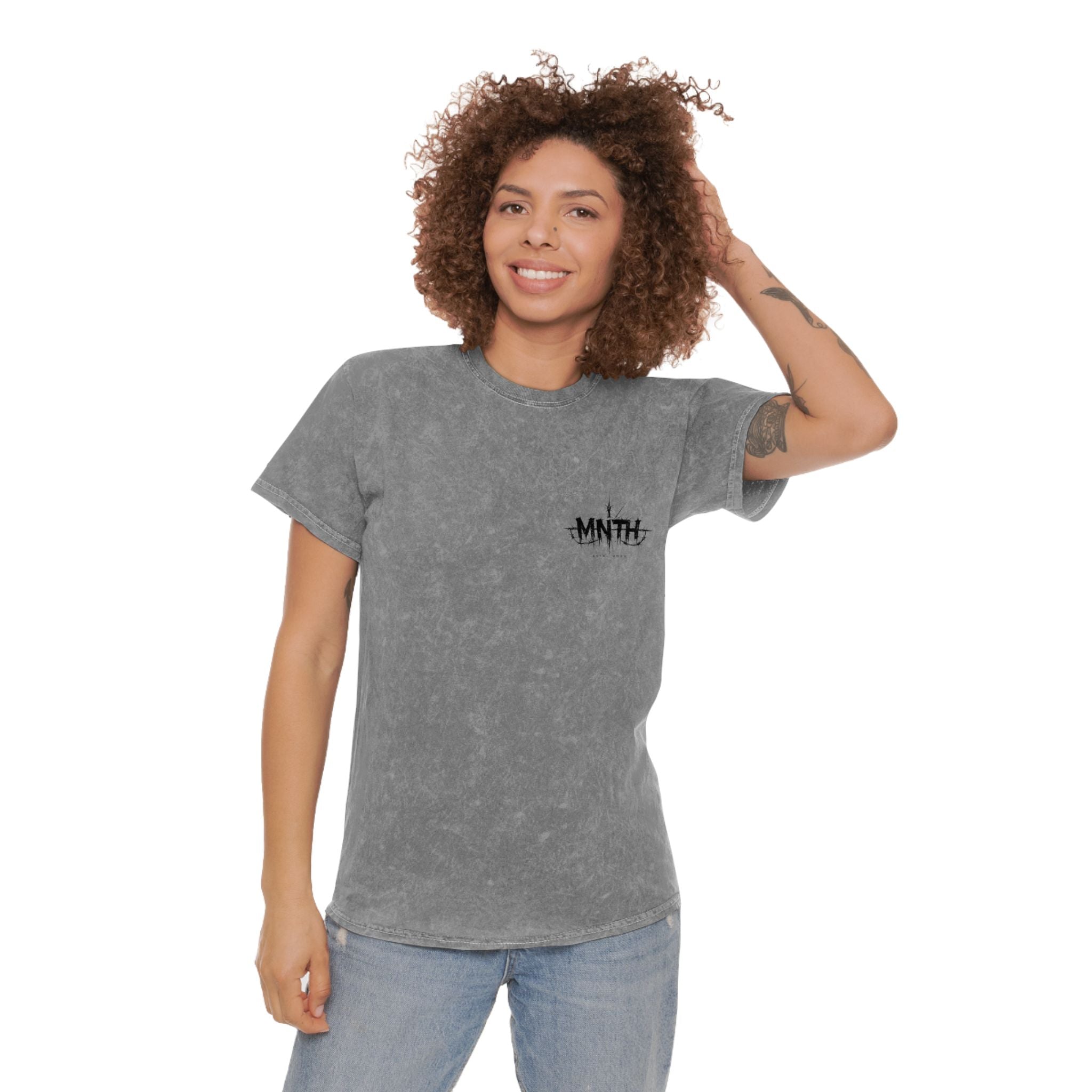 MNTH Mineral Wash T-Shirt — Vintage Grey Chest Logo Tee